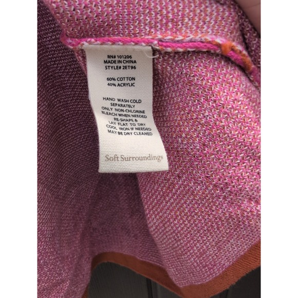 SOFT SURROUNDINGS Lelie Cardigan Sweater Soft Cotton Blend Orange‎ Pink Size XS - Picture 5 of 5